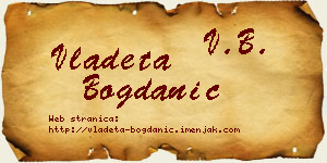 Vladeta Bogdanić vizit kartica